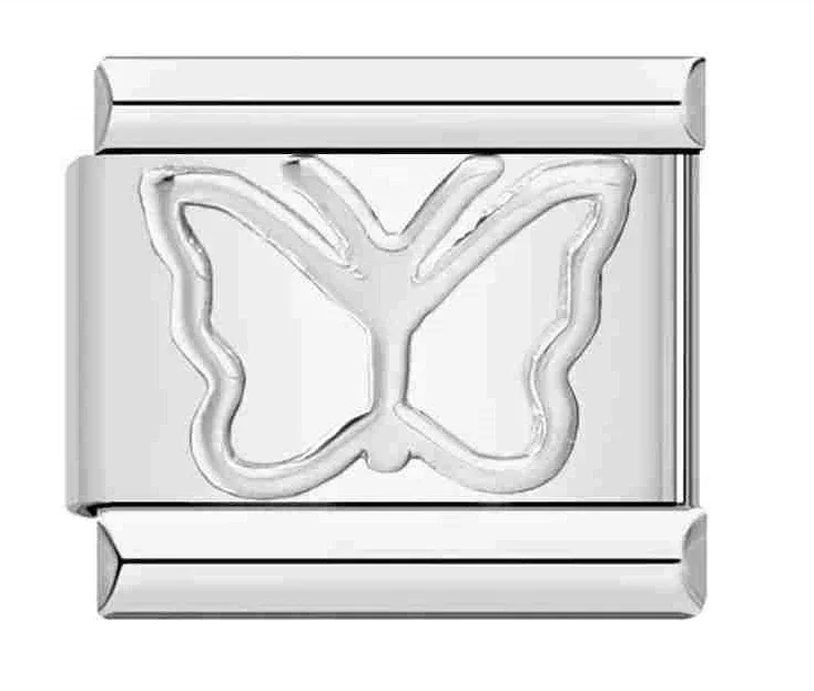 Charm Lettre Initiale A-Z Argent – Maillon Italien 9mm Compatible Nomination – Bijou Personnalisé Prénom Initial