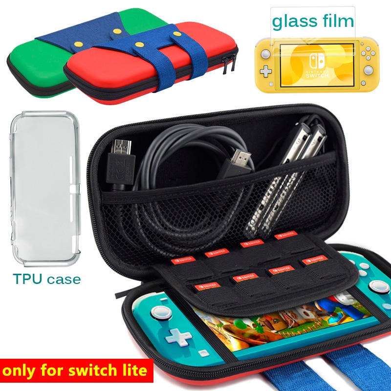 3 In 1 for Nintend Switch Lite Carrying Bag Switch Mini Protector Case for Nintendo Switch Mini Accessories Storage Glass Film