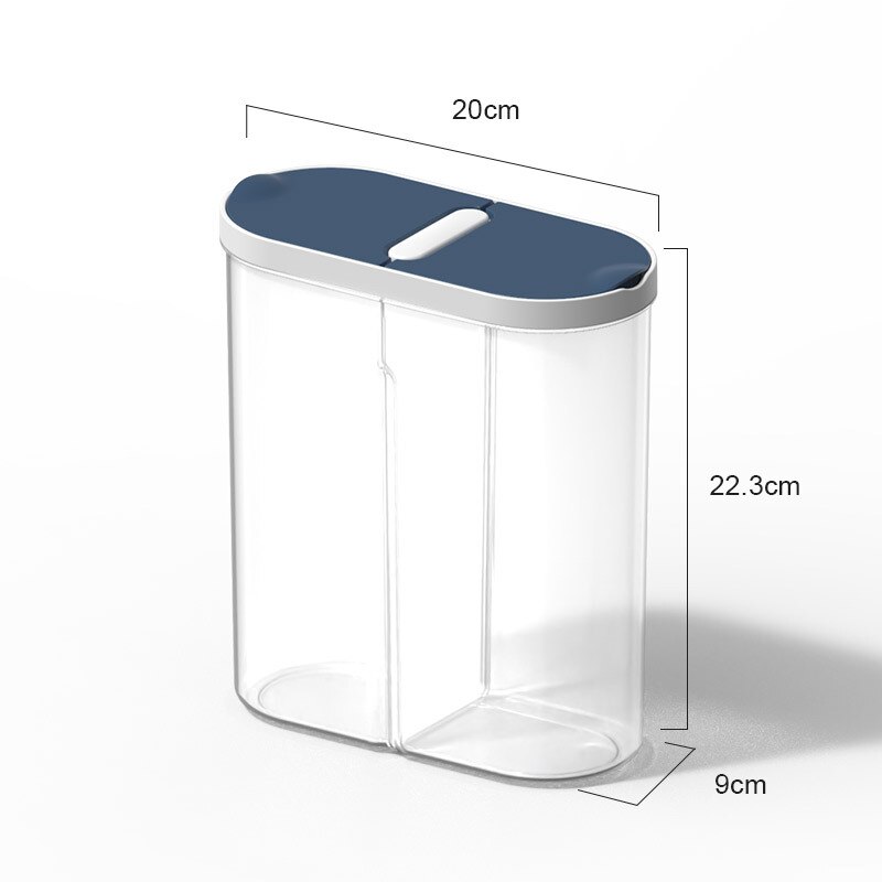 Plastic Opslag Container Pasta Rijst Dispenser Granen Organizer Dozen Kast Koelkast Opslag Potten Home Keuken Accessoires: Dark blue