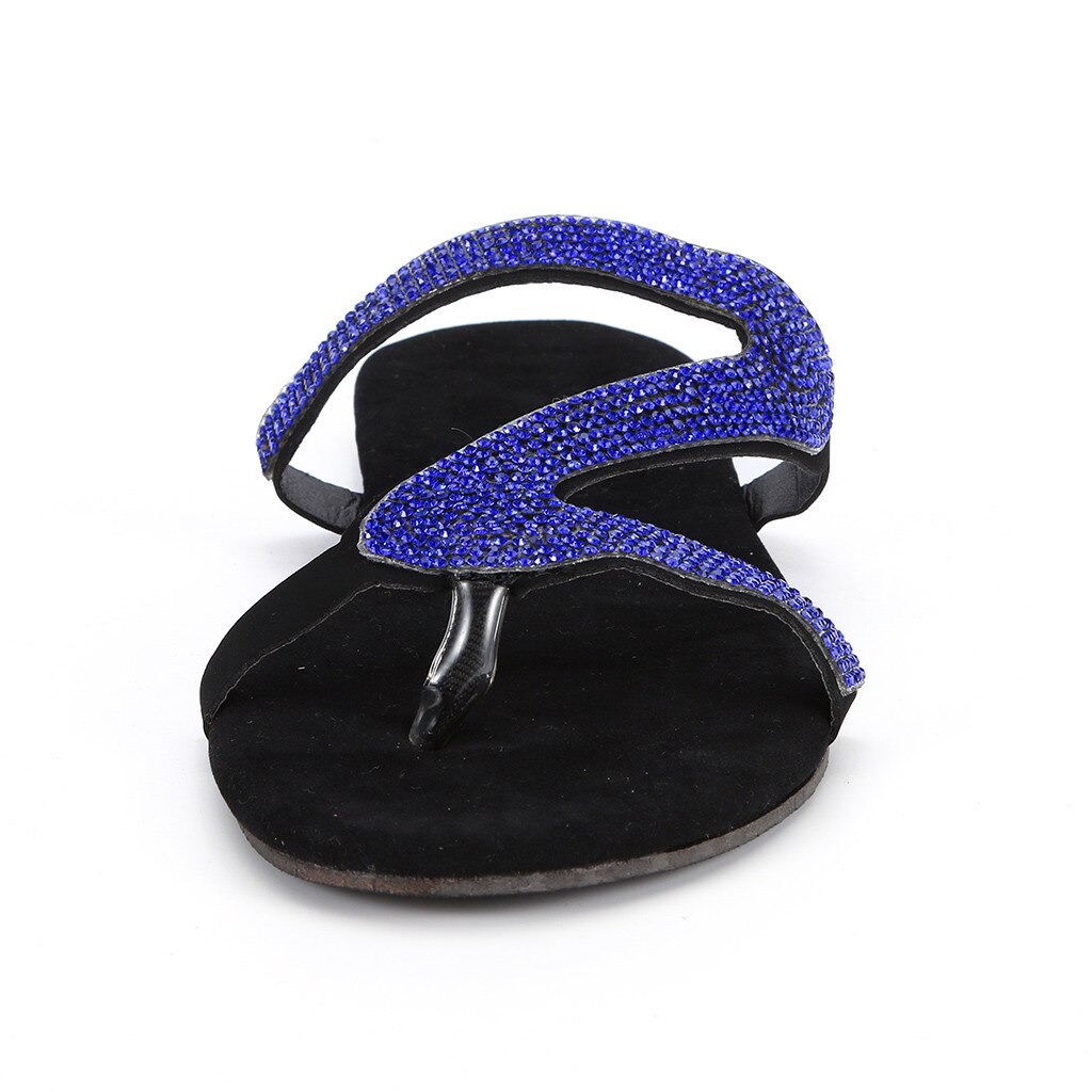 Summer Sandals Women Flip Flops Rhinestone Flat Sandals Ladies Slippers Shoes Female Round Toe Bling Luxury Sandalias Mujer
