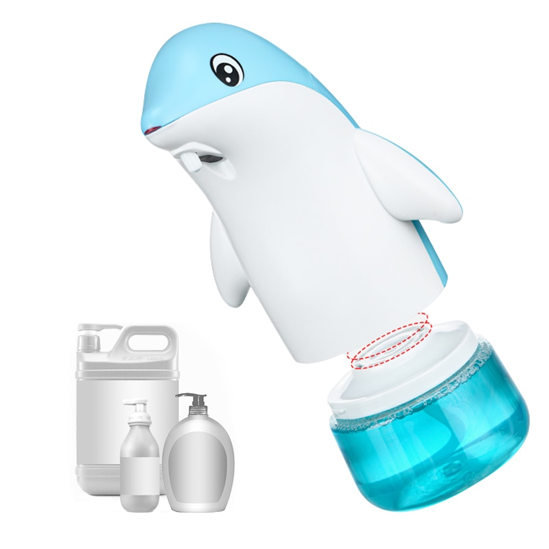 Cute Dolphin Automatic Soap Dispensers For Child Kitchen Bathroom Soap Bottle Intelligent Induction Foam Bubble Antiseptic Hands
