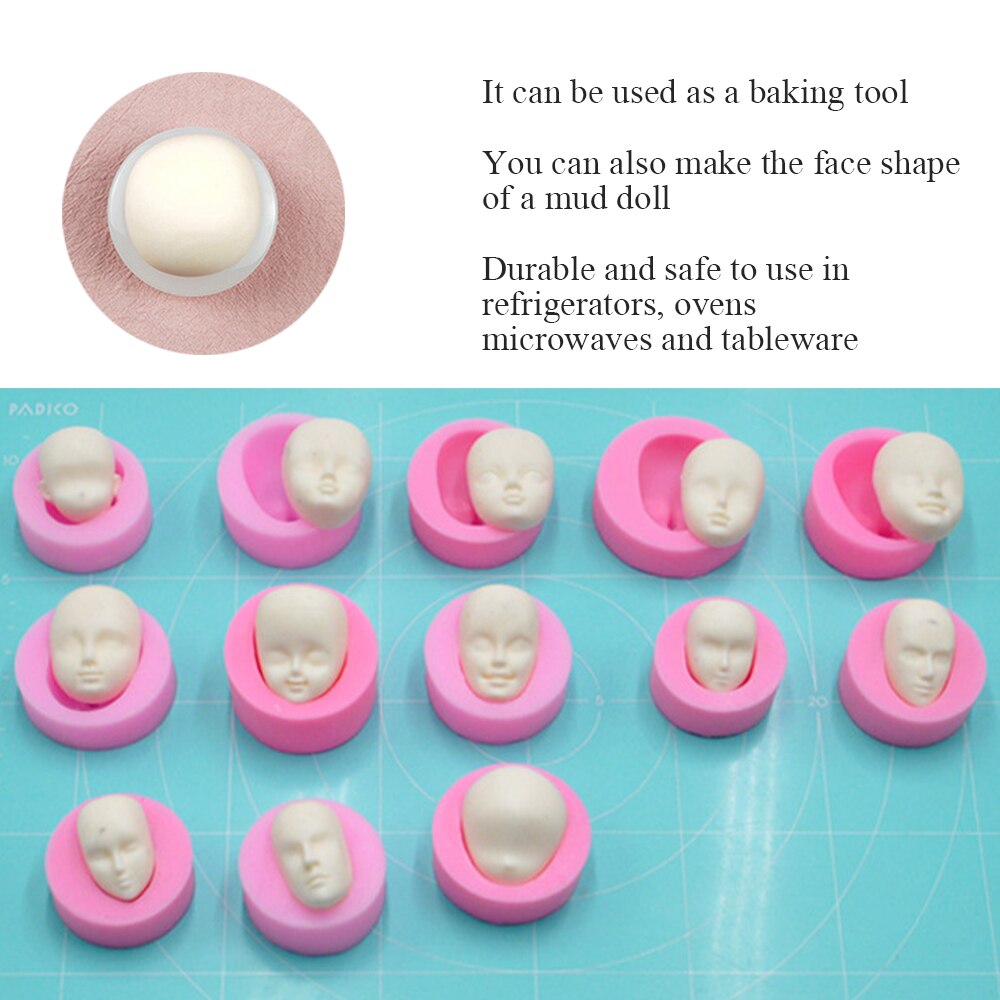 3d flickor prinsessan ansikte dam huvud tårta form docka huvud tårta choklad diy dekor silikon söt dockansikte stampo per fondente