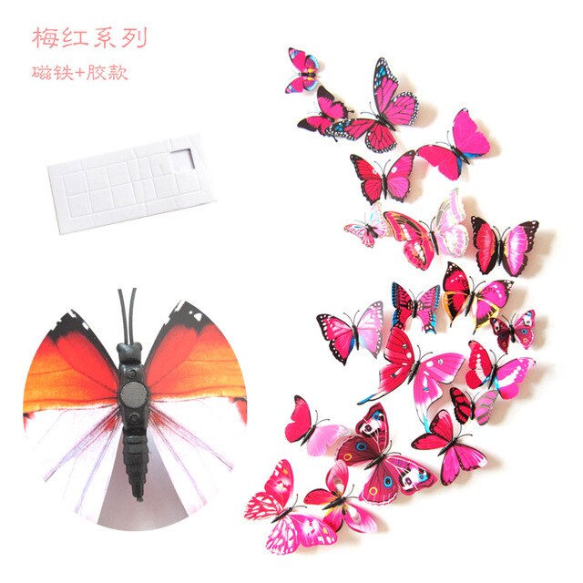 12PCS/Lot Garden Colourful Butterfly Decorative Stakes Wind Spinners Garden Decorations Simulation Butterfly: Silver