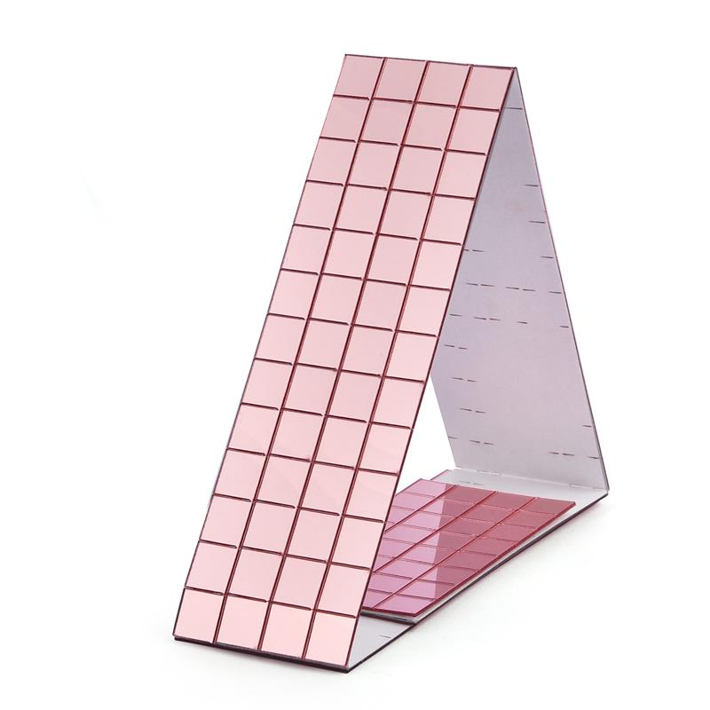 3D Self-Adhesive Real Glass Craft Mini Square Mirrors Mosaic Tiles Stickers Bathroom DIY Handmade Craft Home Decoration Making: light yellow / 10CM*10CM