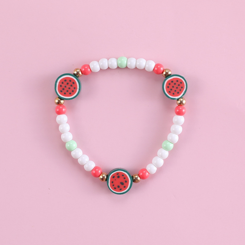 Kids Kettingen Meisjes Kinderen Leuke Fruit Ketting Armbanden Sets Mode Kind Jurk Sets Acryl Strand Strand Sieraden Set: 5