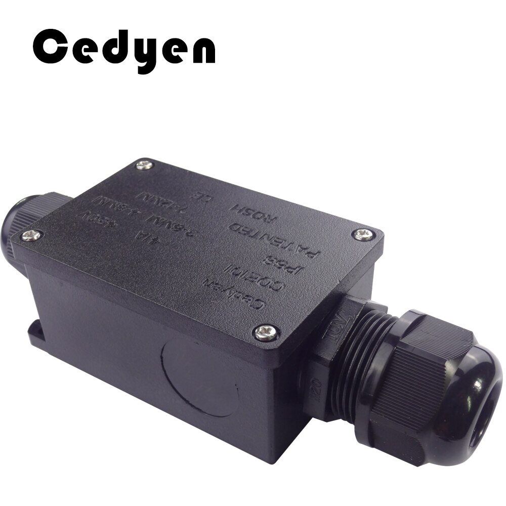 IP68 Outdoor Waterdichte Connector Terminal Junction Box 1-In-2-Out Kabel Plastic Distributie Elektrische Case Black voor Verlichting