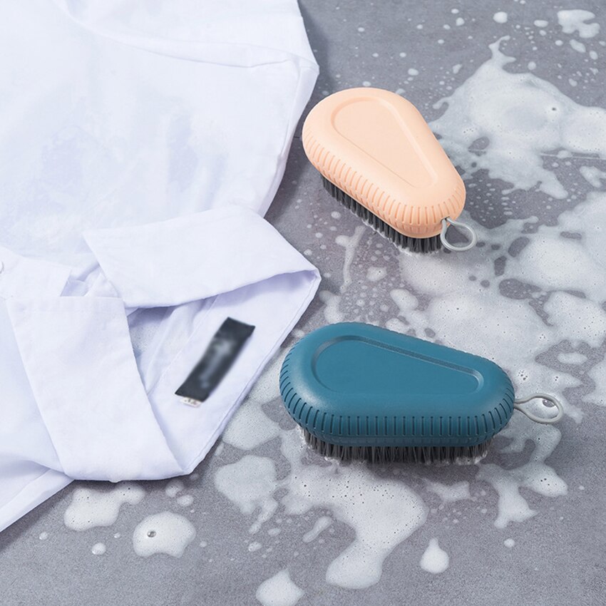 Cute ABS Soft Bristle Cleaning Brush Multifunctional Clothes Laundry Brushes Washing Shoes Board Brush With Hanging Lanyard