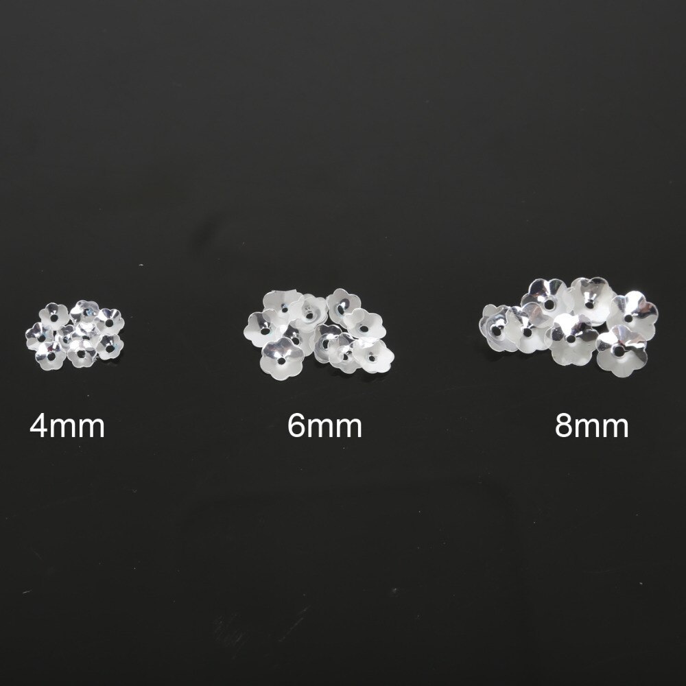 20g/- pack met 4/6/8/10mm bloemenpailletten voor knutselen, handwerken en naaien, decoratie, pvc-pailletten, fittingen, doe-het-zelfkledingaccessoires