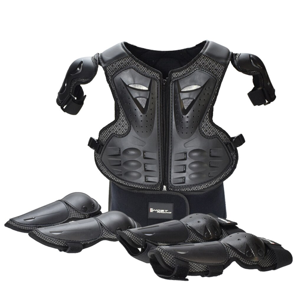 Upgraded 5-Piece Kids Motorcycle Armor Suit - Lightweight Chest Back Elbow Knee Guards, For - View #4