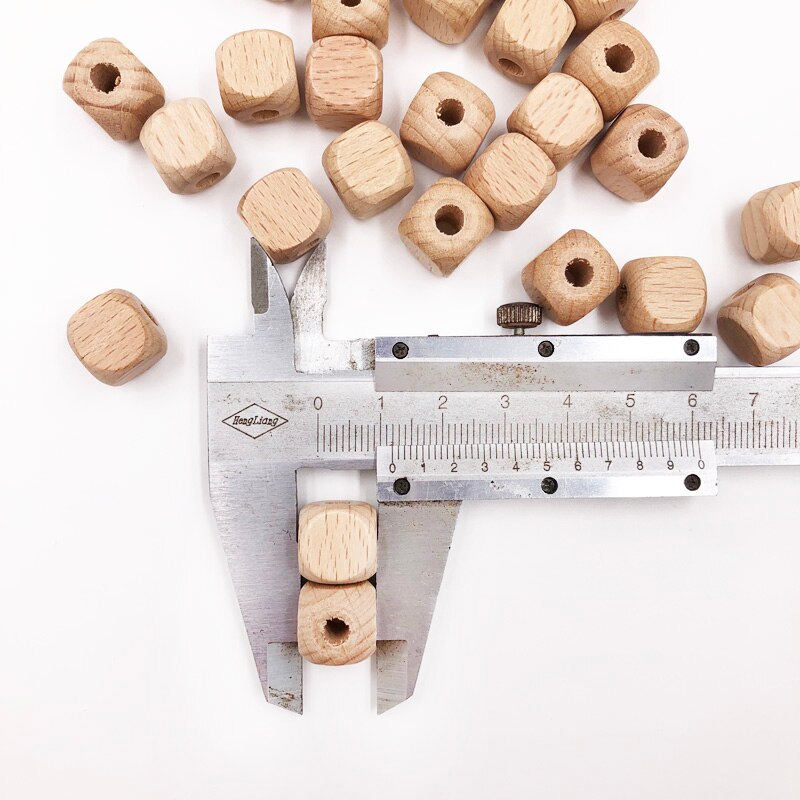 100 sztuk/partia sześcian drewniane kwadratowe koraliki 10mm 12mm naturalne drewno bukowe odstępnik koraliki dla dziecka dzieci zabawki tworzenia biżuterii DIY naszyjnik
