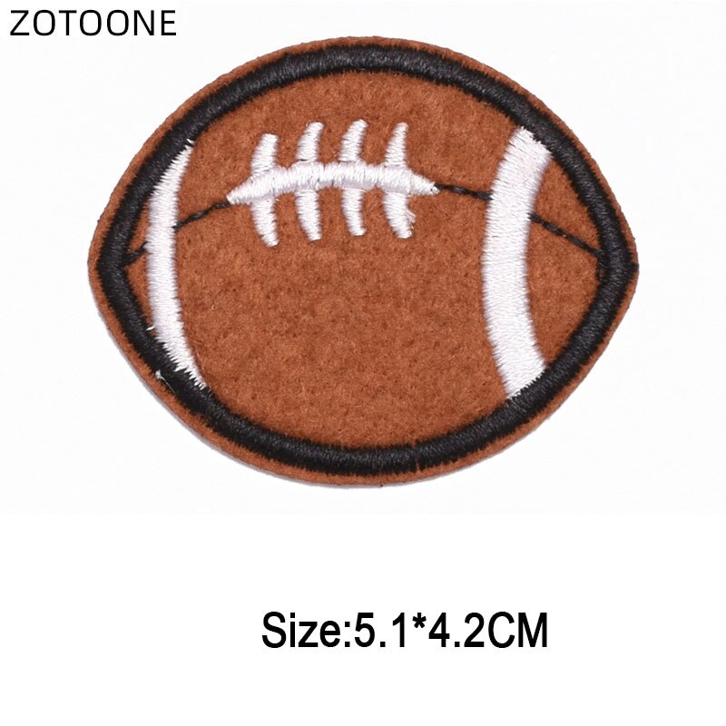ZOTOONE Iron on Patches for Jackets Volleyball Rugby Baseball Embroidery Patch DIY Heat Transfer Appliques Sew Round Badges D
