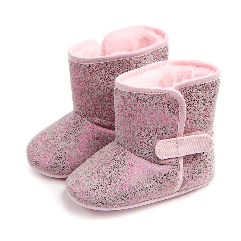 Chaussures d'hiver tube haut pour bébés filles | Chaussures de neige, chaudes, en peluche, à fond souple, , bottes d'hiver pour bébés filles: Black / 1