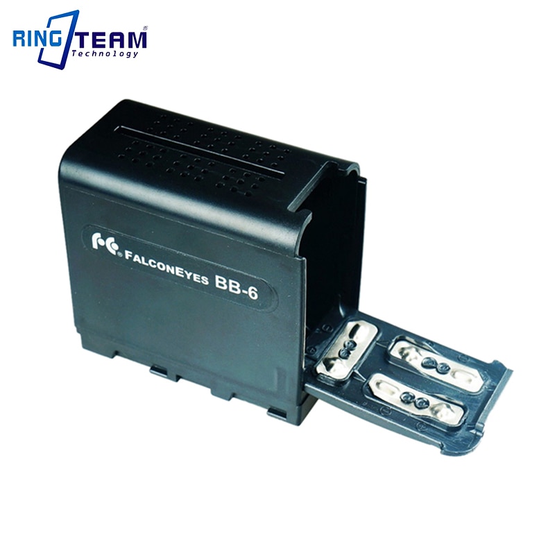 Dummy tomt batteri np -f970 npf 970 adapterboks etui til 6 stk aa passer til led videolampe lyspaneler eller skærm  yn300 iii dv -160v...
