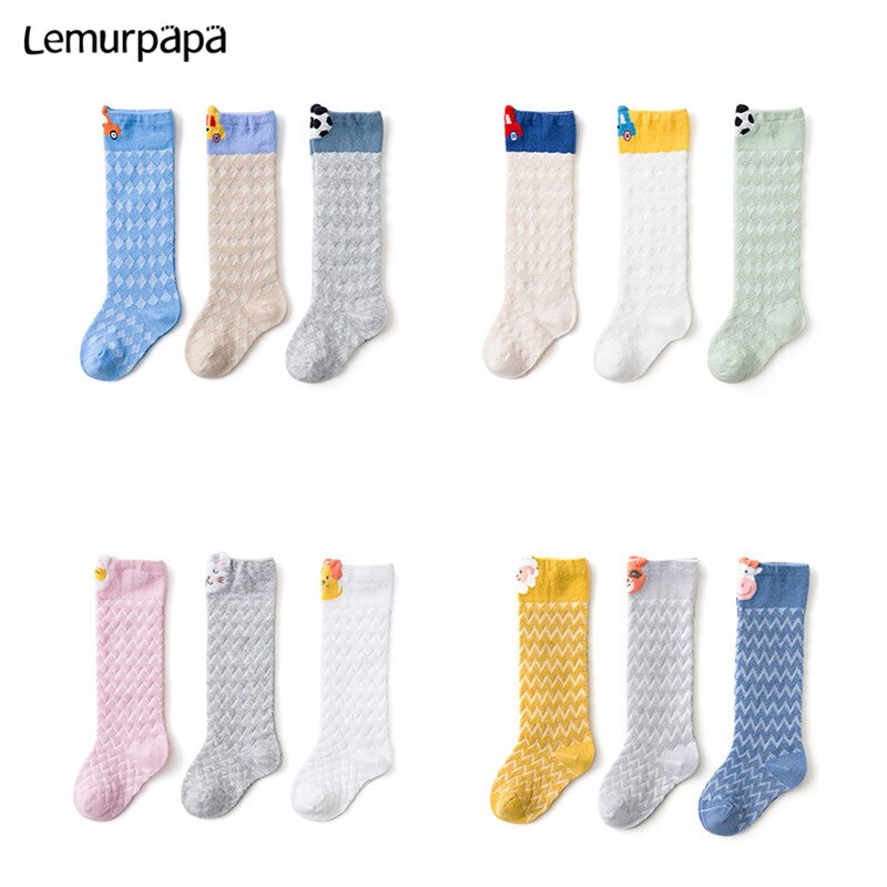 Girls Knee Baby Stockings Kids Summer Mesh Cartoon Baby Stocking Cotton Soft Elastic Girl Child Stocking Breathable Knee