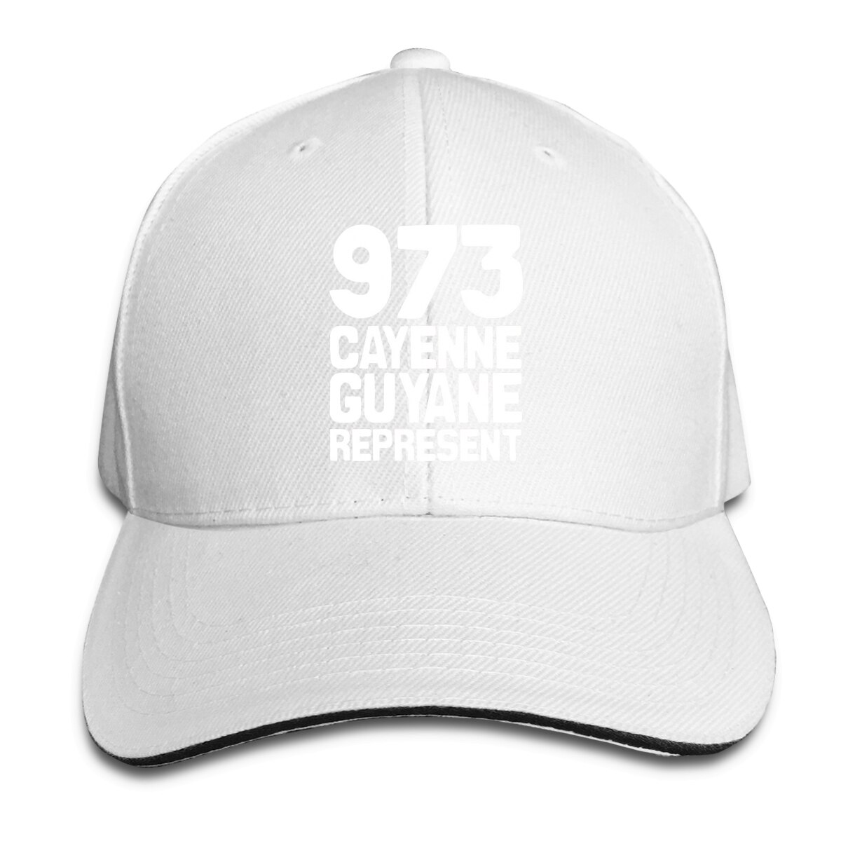 ¿973 Cayenne Guyana? Represent Essential-gorra de béisbol para hombre y mujer, gorro de béisbol hip hop con gráfico divertido R330: Blanco