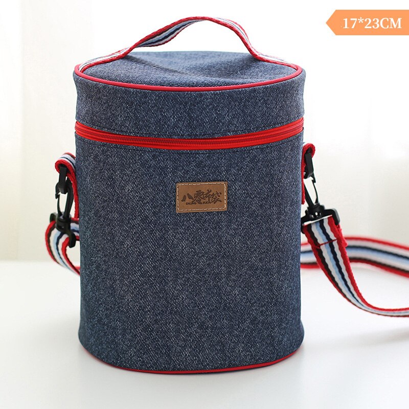 Isolatie Lunch Tas Dames Draagbare Isolatie Gekoelde Lunch Tas Reizen Picknick Drank Fruit Behoud Zak: Dark blue(17 23CM)