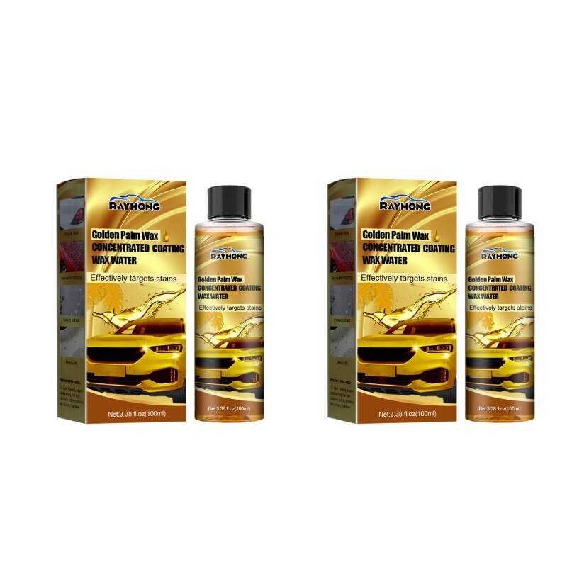 Golden Carnauba Car Wash Wax Super Gloss Ceramic Wax Car Coating Paint Care Polishing Paste Hydrophobic Quick Coat Liquid Wax: 2pcs(200ml)