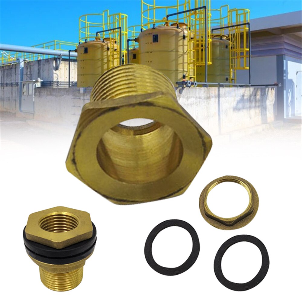 Water Tank Connector 1/2" To 3/4" Copper Joint Fittings Fish Tank Drainage Male Female Diameter Connector Threaded Bulkhead Part