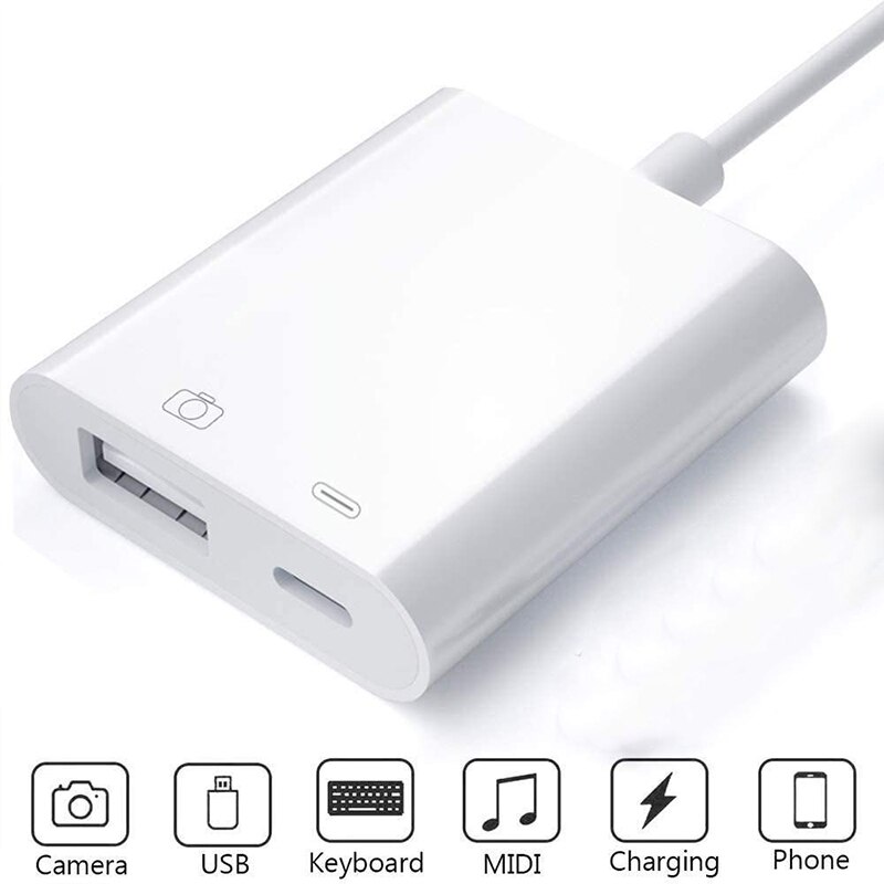 per L'illuminazione a USB 3 Adattatore Della Macchina Fotografica per iPad iPhone USB veloce unità U Disk lettore di Schede SD Del topo Tastiera del convertitore OTG Cavo: Default Title