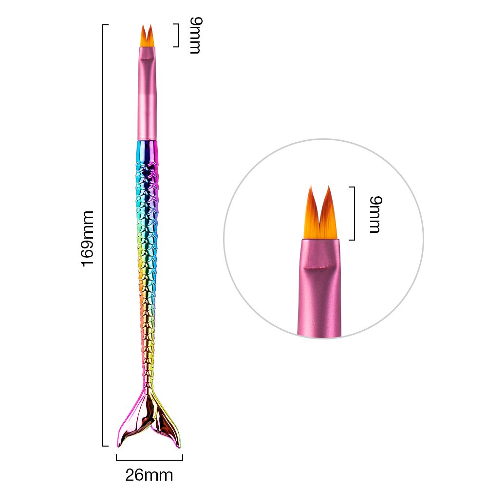Nagelkonst pensel liner linje rand fisk blomma målning liner målning pensel rita manikyr verktyg tips: 10