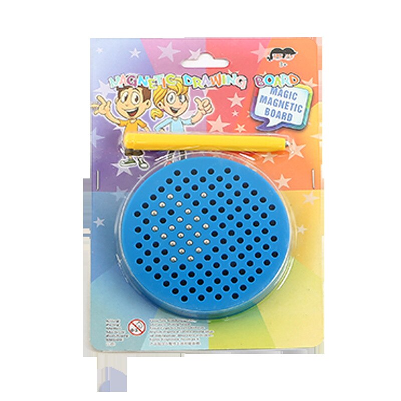 Kids Magnetic Drawing Board Toys Funny Children's Sketch Pad Steel Ball Magnetic Writing Doodle Board Educational Toys For Kids: Blue-10x10cm TJ228