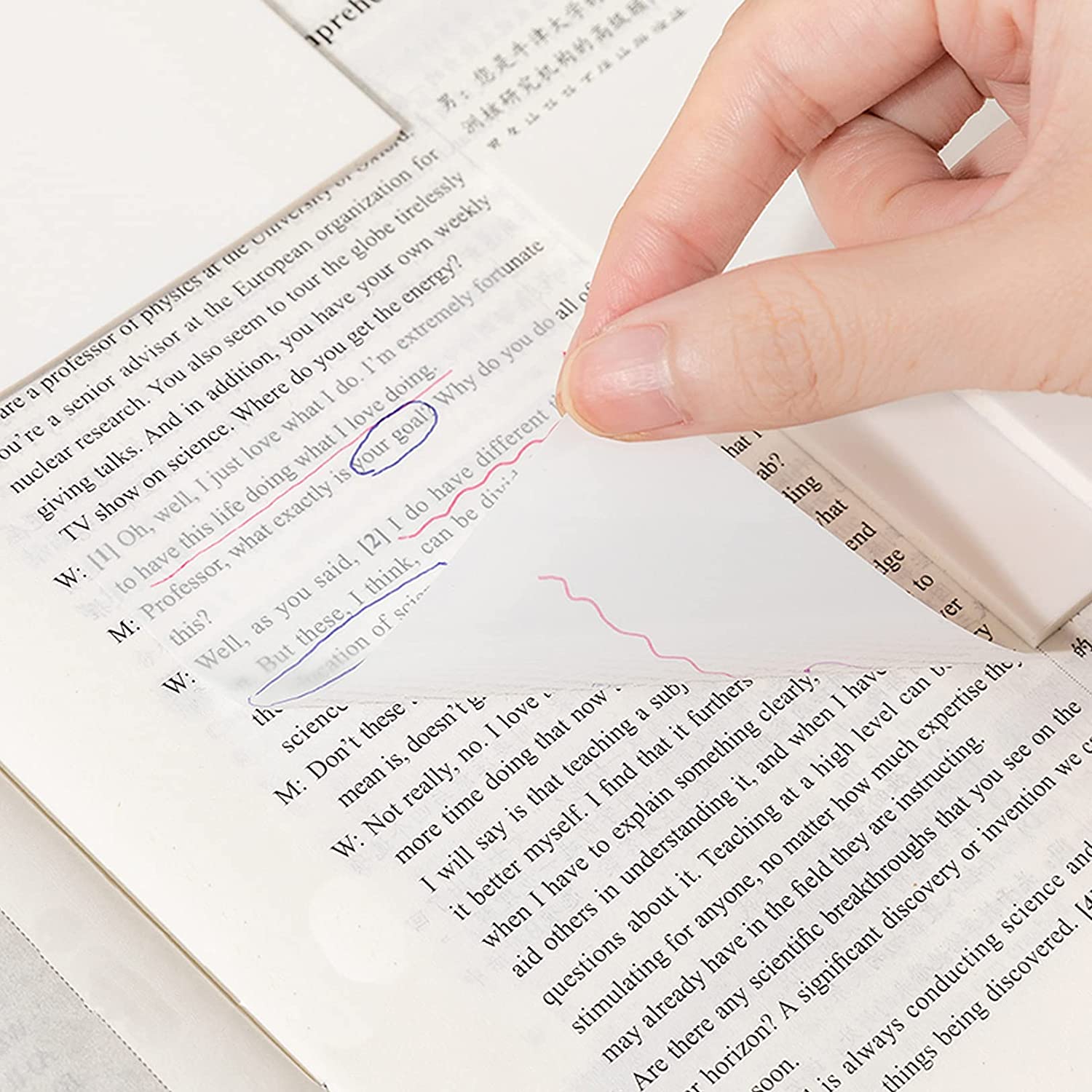 Zoecor Transparent Sticky Note Pads Waterproof Self-Adhesive Memo Notepad School Office Supplies Stationery