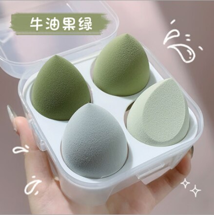 Beauty egg set makeup egg 8 sponge makeup egg puff oblique cut gourd water droplets wet and dry face makeup puff sponge: Color07