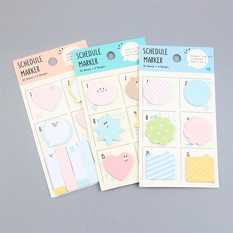 3pcs Schedule Marker Memo Pads Marker of Page Sticky Notes Message Sticker School Office Supply Stationery (Random Pattern)