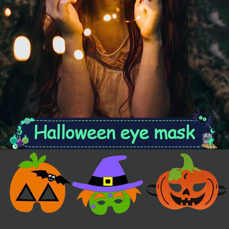 1Pcs Kinderen Cartoon Oogmasker Halloween Kinderen Cartoon Eye Mask, Halloween Vilt Oogmasker, Maskerade