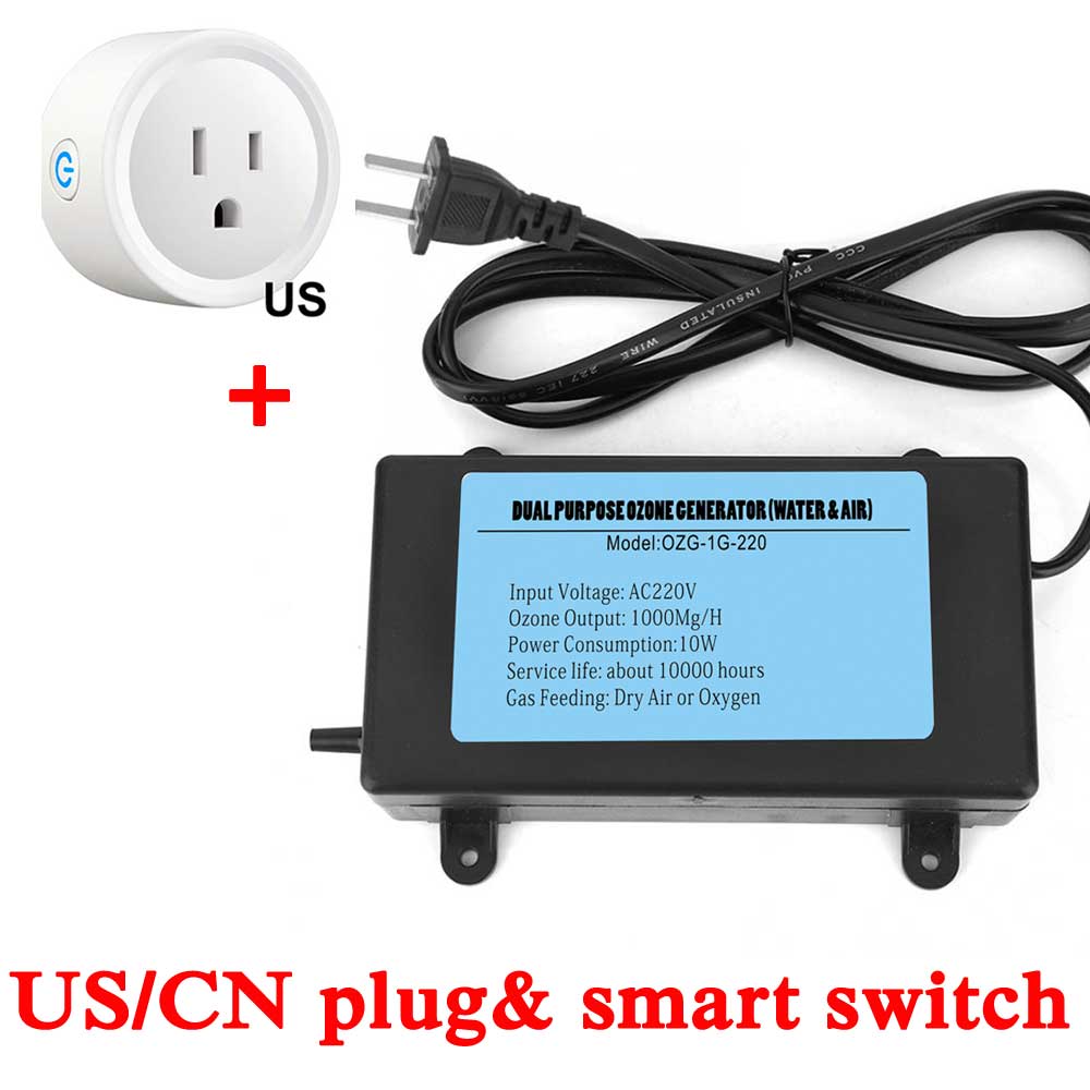 Corona Discharge Ozone Generator 1000MG for Plug EU/US/UK/OEM Optional Connect TUYA Smart Products: SMART US PLUG
