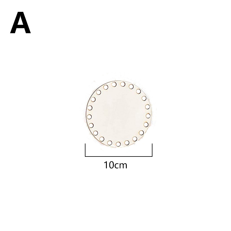 1Pc Houten Haak Mand Base Onvoltooide Blanco Ronde Kruissteek Gesneden Hand Geweven Diy Ambachten Baske Houten Ronde bodem: PINE