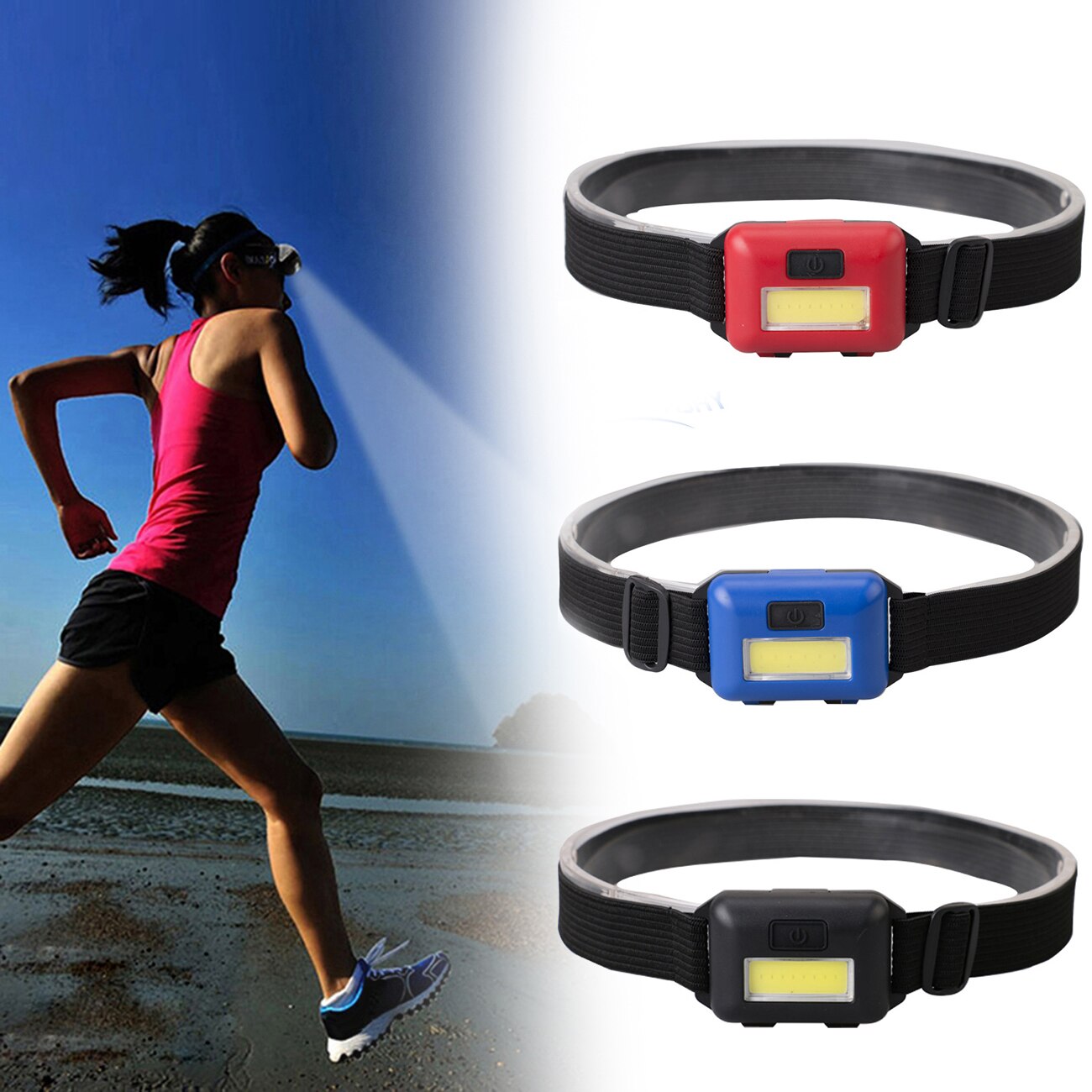 1Pc Mini Led Koplamp Zaklamp Cob Hoge Heldere Koplamp 3 Modes Verstelbare Waterdicht Lichtgewicht Outdoor Light Night Fietsen