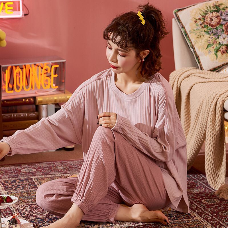 Plus Size XXL Sleepwear Women Cotton Pajamas Long Sleeves Sleepwear Female Autumn Winter Home Wear Nighty Suit Pants Pyjamas