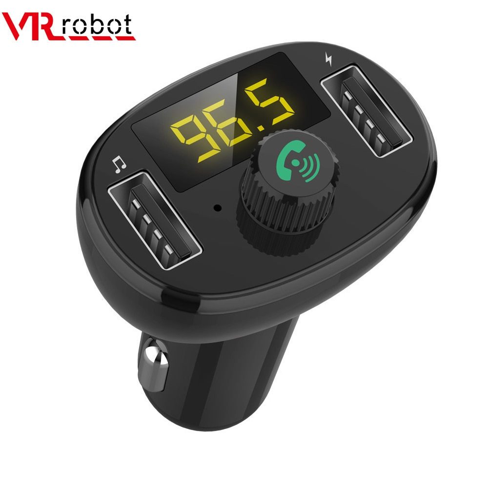 VR robot Car MP3 Player Bluetooth Handsfree FM Transmitter Modulator U Disk Music Player With Dual USB Fast Car Charger