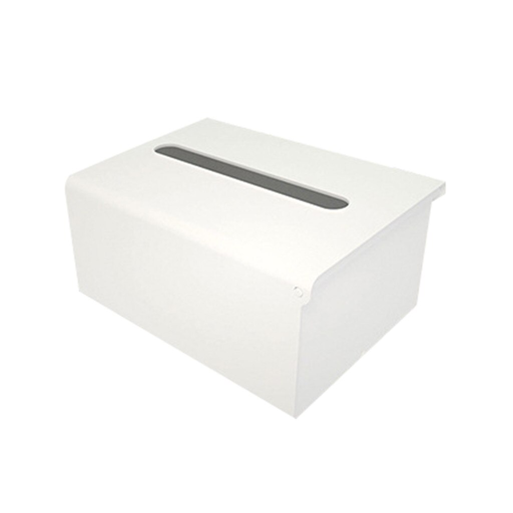 Kitchen Tissue Box Wall-mounted Paper Towel Holder Kitchen Paper Storage Box Plastic Napkin Dispenser Toilet Papers Holder: White 