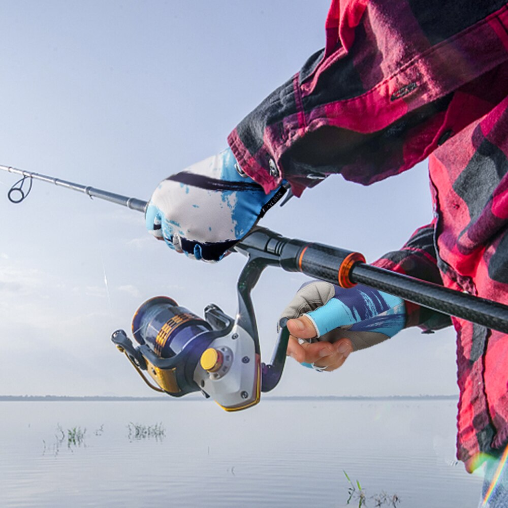 Kyncilor Vissen Handschoenen Mannen Vrouwen Ademend Slijtvaste Sneldrogende Vingerloze Microfiber Leer Vissen Handschoenen Fietsen