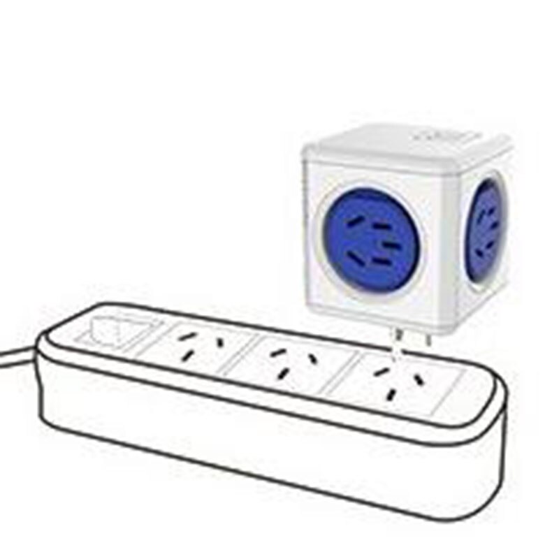 Smart Creation Power Cube Socket USB Ports Switched Socket Expandable Blue