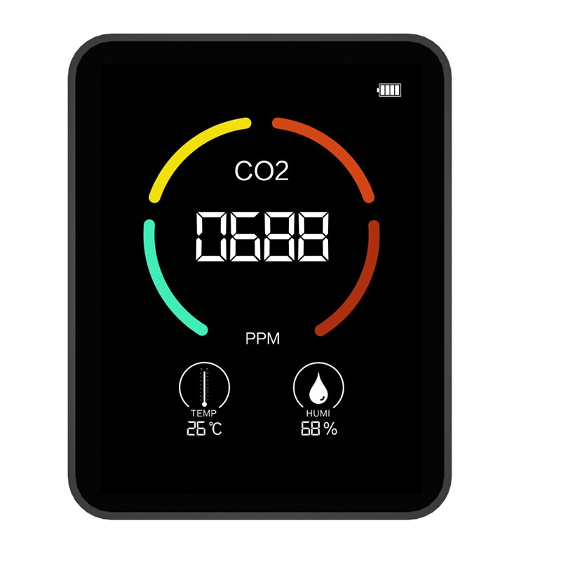 Portable Air Monitor Temperature Humidity tester CO2 Detector Classrooms Restaurants CO2 monitor Infrared Air Detector