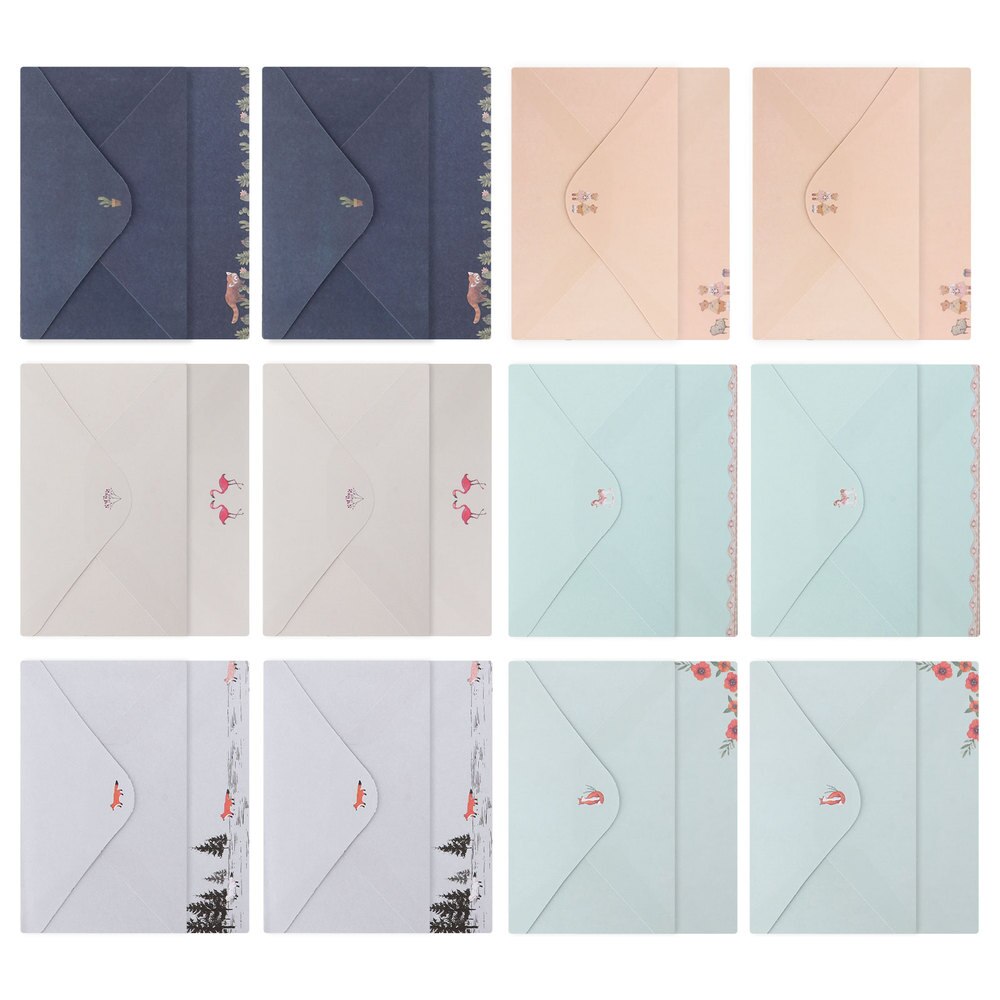 54pcs Lovely Smooth Letter Paper Envelope Set Letter Writing Paper for Blessings: Default Title