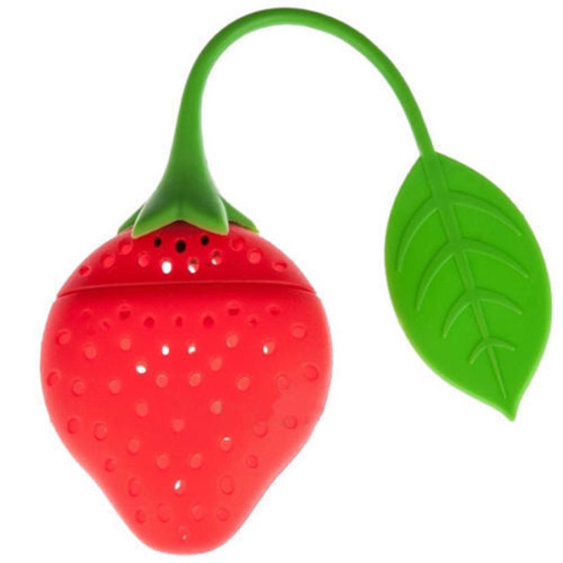 Strawberry Loose Tea Infuser Silicone Tea Ball Leaf Tea Strainer For Brewing Device Herbal Spice Diffuser Filter Kitchen Tools: 5 pcs