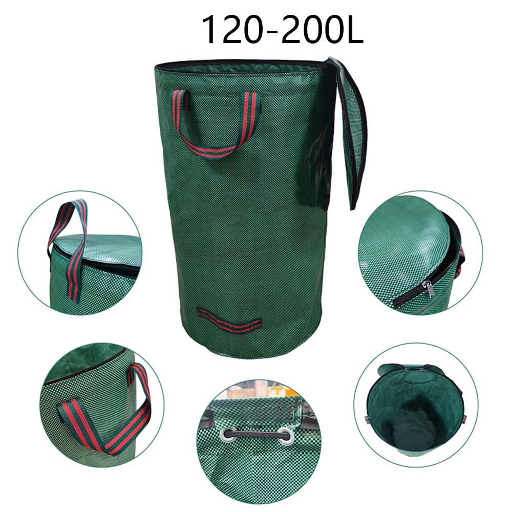 120/200L Opvouwbare Tuin Vuilnis Afval Container Opbergtas Herbruikbare Tuin Tas Grote Capaciteit Blad Zak Licht Prullenbak