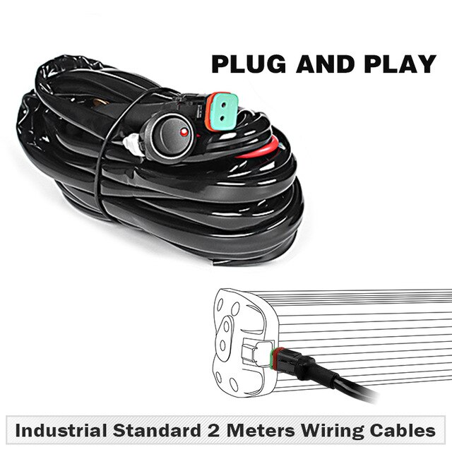 6D Lens Led Light Bar 12V 24V Driving Work Lights Barra led For 4x4 Off road 4WD ATV UAZ Truck Tractors Trailer Motorcycle: only wiring kit