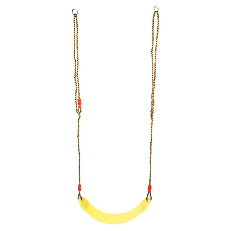 Adjustable Indoor Outdoor Swing Seat Rope Garden Playground Tree Hanging Seat Play Park Toy: Yellow