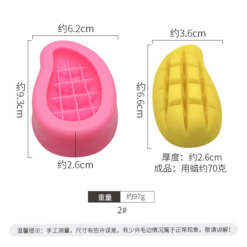 Molde de silicona con forma de fresa de Mango para fabricación de jabón, molde de silicona para Fondant, para hornear frutas, vela aromática, decoración de pasteles: small Mango