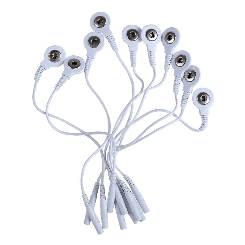 1/2 Stuks Elektrode Kabel Geleidende Draad 2.5Mm Voor Elektrode Pad Digitale Tientallen Machine Elektrode Pad Elektrode Lood draden: 10pcs
