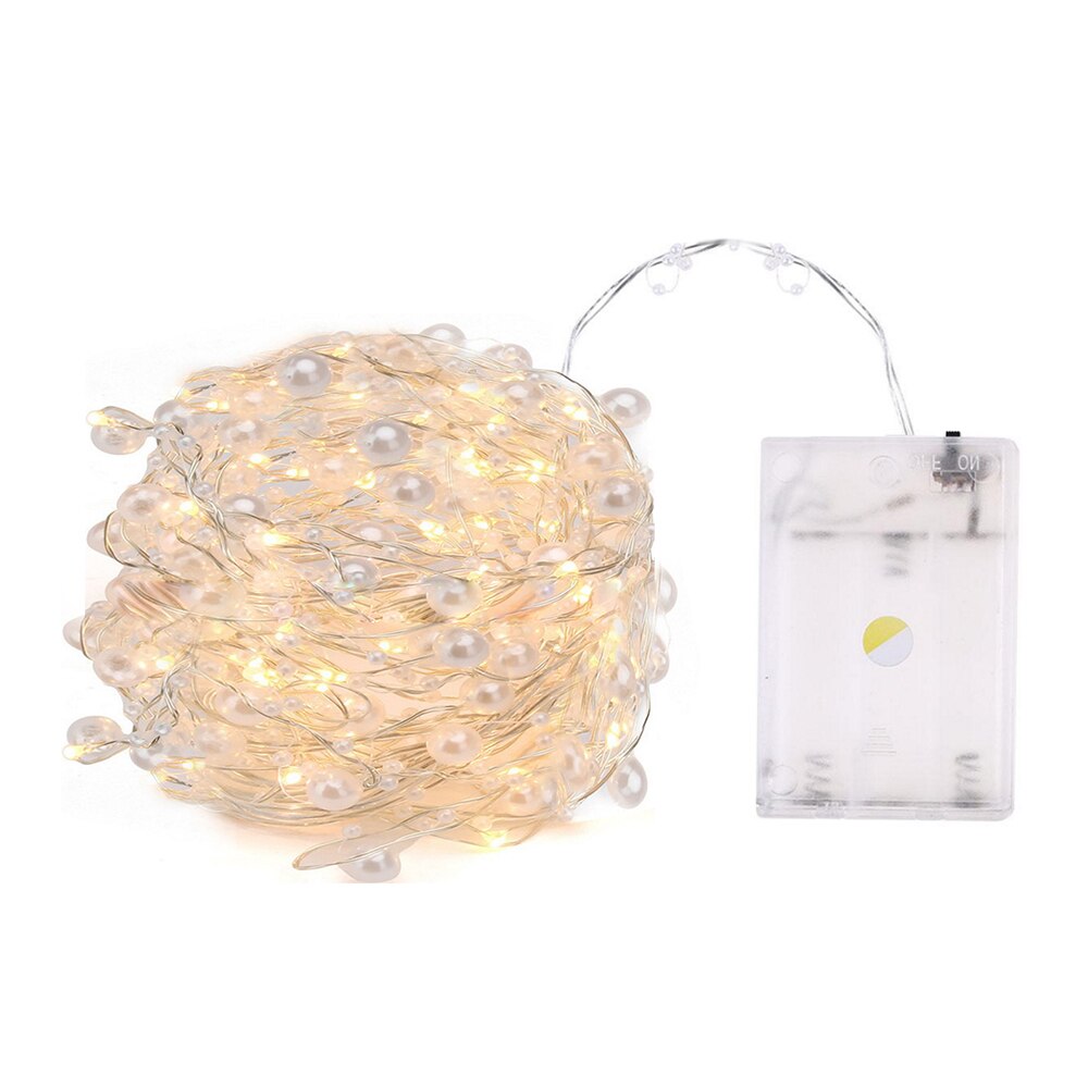 String Lights Battery Operated Pearl Led Koperdraad String Lights Pearlized Fairy Lights Voor Bruiloft Thuis Party Christmas Decor