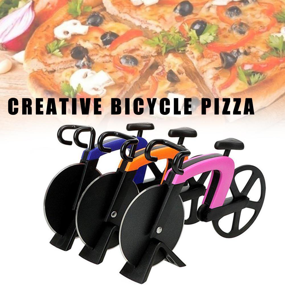 Roestvrij Staal Pizza Mes Twee-Wiel Fiets Vorm Mes Pizza Cool Bike Cutting Cutter Ronde Rolls Voor Biscuit Messen piz Y3E1