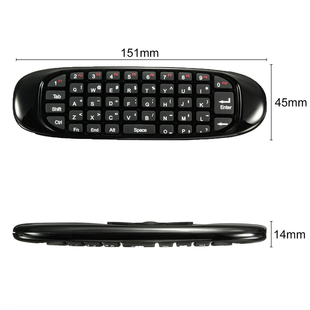 Fly Air Mouse Gyro Sensor angielska klawiatura bezprzewodowa klawiatura 2.4G RF pilot do gier Android Smart TV opakowanie projektor