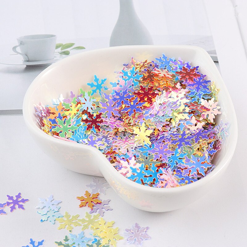 9Mm 320Pcs Diy Pailletten Sneeuwvlok Kleurrijke Leuke Manicure Accessoires Pailetten Pailletten Nail Decoratie Diy Materiaal