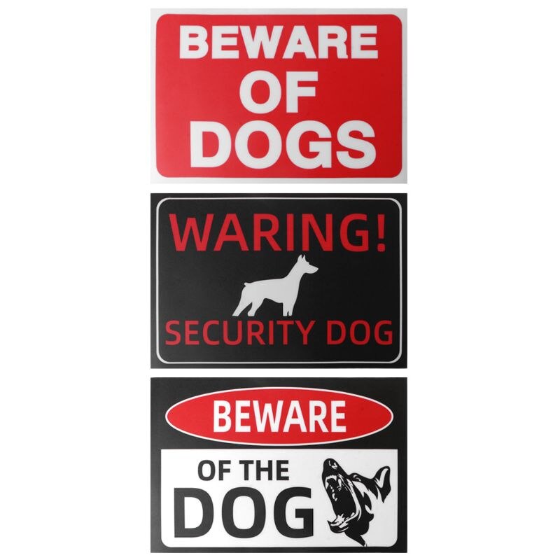 5 Pcs Univeral Lijm Pas Hond Teken Voor Hek Home Gates Sticker Muur Waarschuwing Guard Hond Borden 30X20 Cm 11.8X7.8 Inches